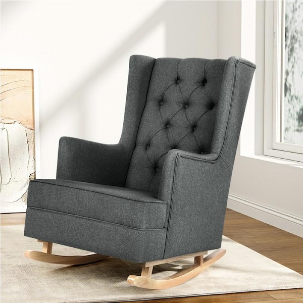 1x Artiss Armchair Rocking Chair Charcoal