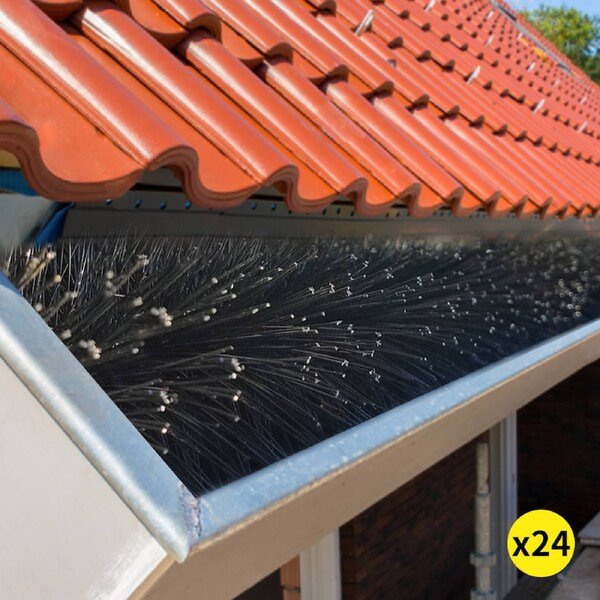 24 Pcs Lambu Gutter Brush Guard Roof Leaf Protector