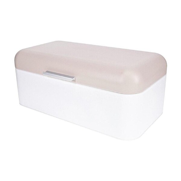 Scullery Stainless Steel Bread Bin & Taupe White