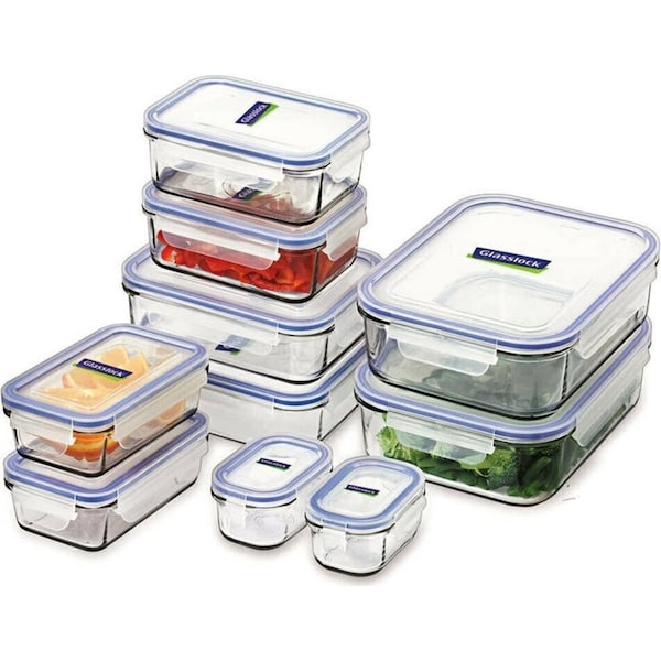 Glasslock 10pc Tempered Glass Microwave Safe Container Set W/ Lid