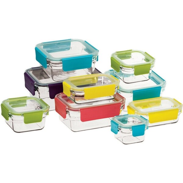 Glasslock Tempered Glass Premium Oven Safe Container Set W/ Lid Oven 9pc - 28089