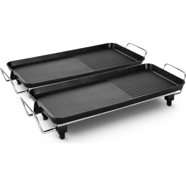 SOGA 2X 68cm Electric BBQ Grill Teppanyaki Plate Non-Stick Surface Hot Plate Kitchen 6-8 Person