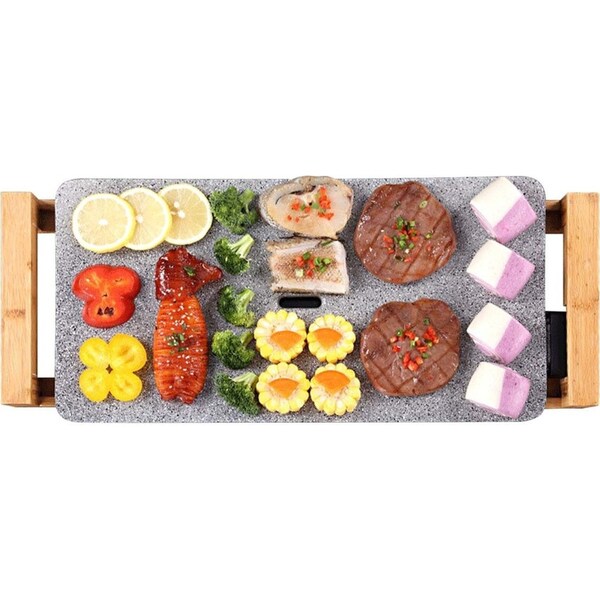 SOGA Electric Ceramic BBQ Grill Non-stick Surface Hot Plate for Indoor & Outdoor Stone