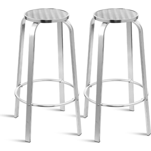 Gardeon Outdoor Bar Stools Patio Furniture Indoor Bistro Kitchen Aluminum x2