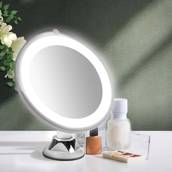 Traderight 10x Magnifying LED Mirror 360-Degree Swivel