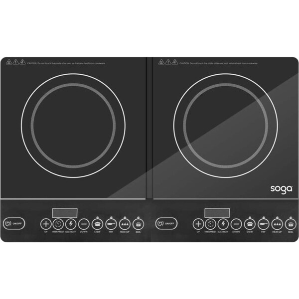 SOGA Cooktop Portable Induction LED Electric Double Duo Hot Plate Burners Cooktop Stove