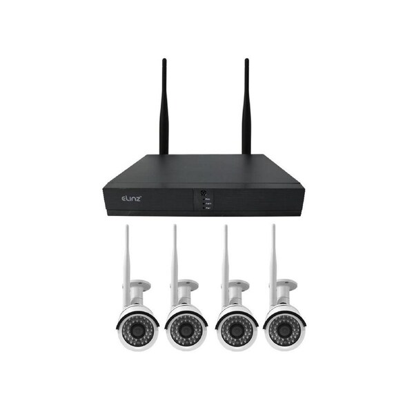 Elinz 4CH CCTV Wireless Security System 2MP IP WiFi 4x Camera 1080P NVR Outdoor NO HDD