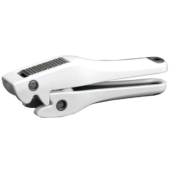 Avanti Garlic Press w/ Removable Stainless Steel Plate/Dishwasher Safe White