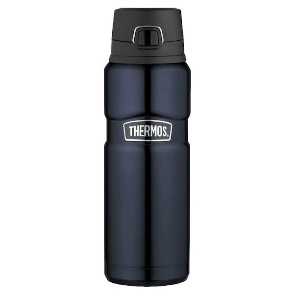 Thermos 710ml Stainless King Vacuum Insulated Bottle w/ Flip Lid Midnight Blue