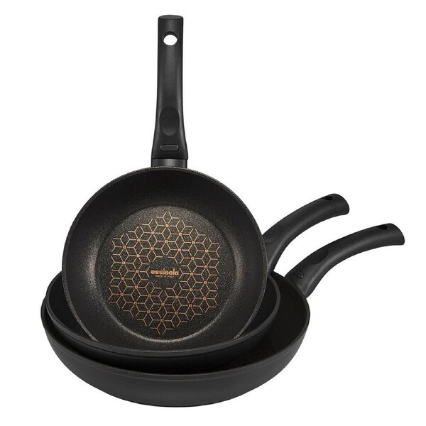 3PK Essteele Per Salute 20cm/24cm/28cm Skillet Set Induction Frying Pan Black