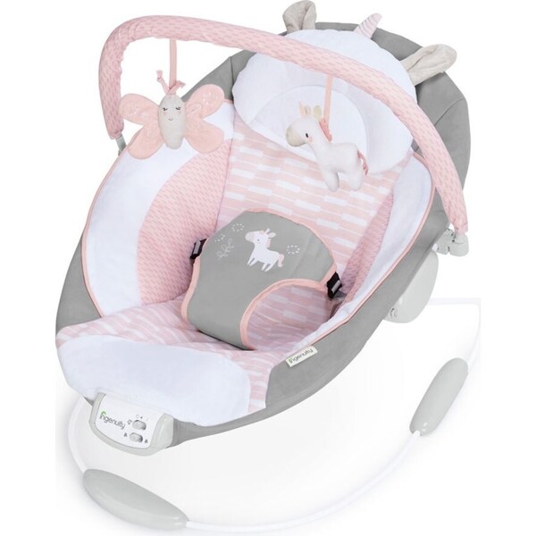 Ingenuity Baby/Infant/Newborn Bouncer/Rocker Chair/Seat 0-6m w/ Toys Audrey Pink