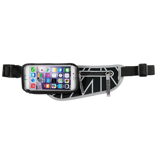 Allsop ClickGo Running/Gym Water Proof Belt w/Zip Pouch/5.7" Case For Phones GRY