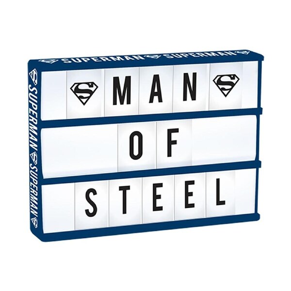 DC Comics Superman Light Up Box w/ Letters Decoration Message Board Home Decor