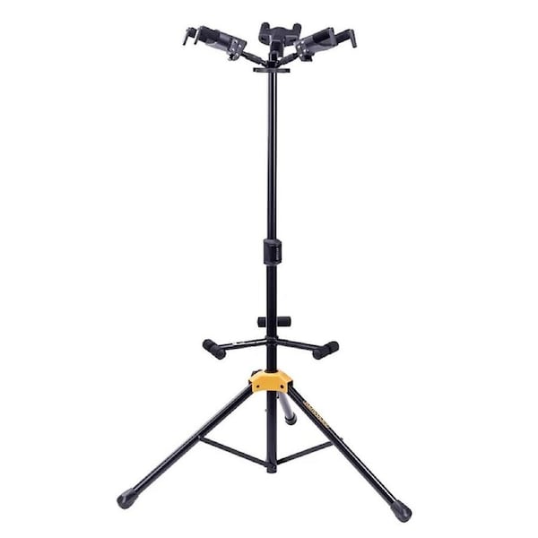 Hercules Triple Guitar Stand/Holder Floor Rack AGS Auto Grip w/ Rest Black