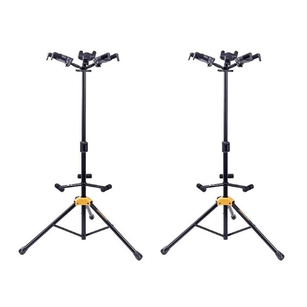 2PK Hercules Triple Guitar Stand/Holder Floor Rack AGS Auto Grip w/ Rest MC6 BLK