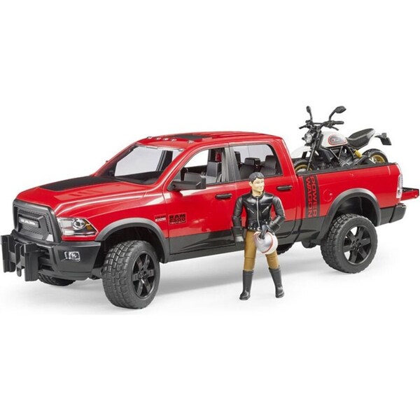 Bruder 1:16 RAM 2500 40cm Power Wagon w/Ducati Desert Sled Toy Vehicle Kids 4y+