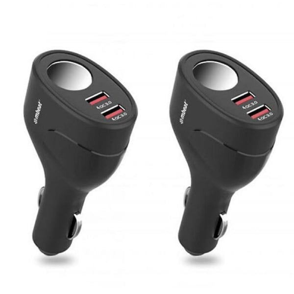 2x Mbeat Gorilla Power Dual QC3.0 Car Charger w/Cigar Lighter Socket f/Phone/GPS