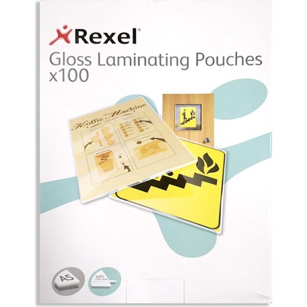 100pc Rexel A5 Laminating Pouches/Sheets 75 Micron f/Document/Photos Protection
