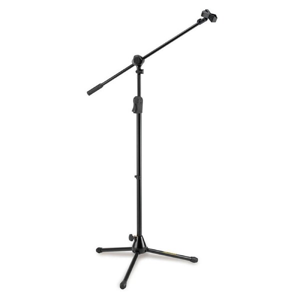 Hercules EZ Clutch Tripod Microphone Stand/Holder w/ 2 in 1 Boom/Mic Clip Black