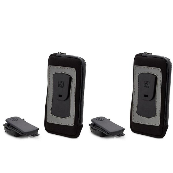2x Allsop ClickGo Strap Belt Clip w/Case for 5.7" Smartphones iPhone 6/6S/7/8 BK