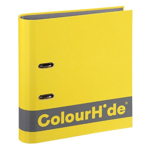 ColourHide A4 70mm 375 Sheets Silky Touch Lever Arch File/Paper Organiser Yellow