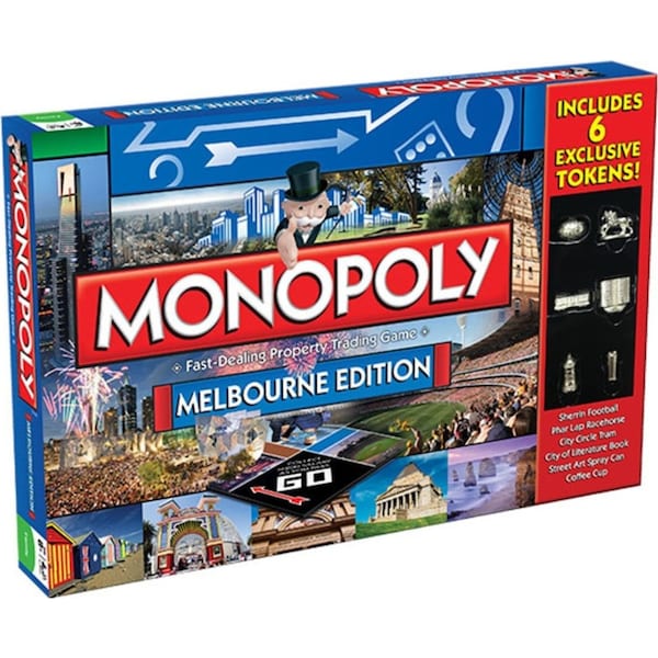 Monopoly Kids/Family Australian Melbourne Edition Property Trade Board Game 8y+