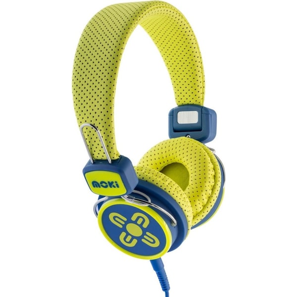 Moki Kid Safe Volume Limited Headphones Over Ear Cup Headband Kids 3y+ Blue/YL