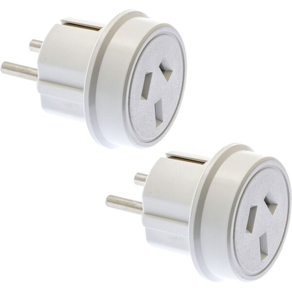 2PK Moki Travel Adaptor AUS/NZ to Europe/Bali Wall Adapter Power Plug Outlet WHT