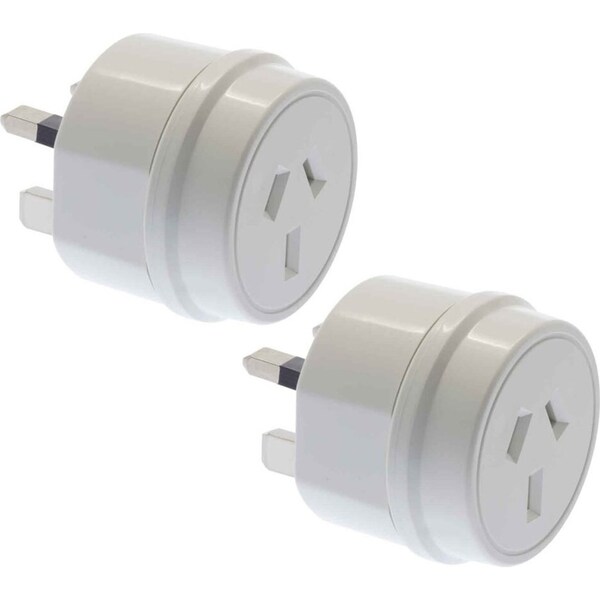 2PK Moki Travel Adaptor AUS/NZ to UK Adapter Wall Power Plug Outlet Socket White