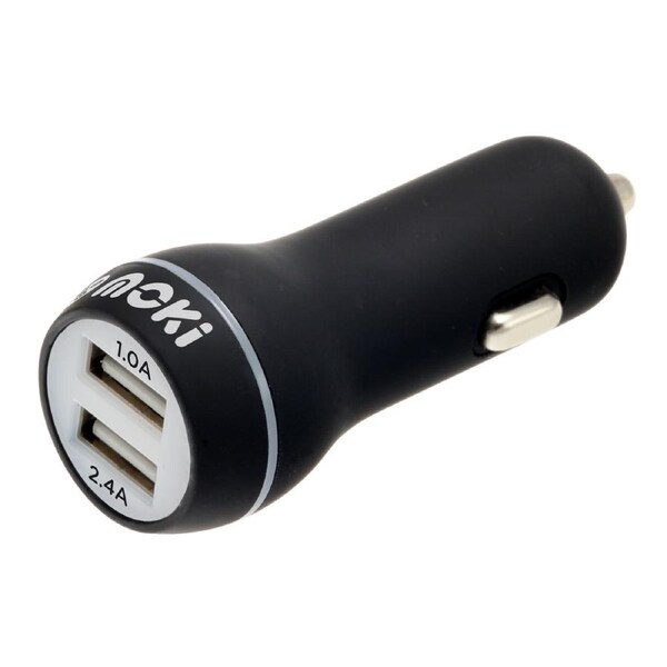 Moki Dual Port USB Car Charger Socket 3.4A for Apple iPhone X XS/Samsung LG BLK