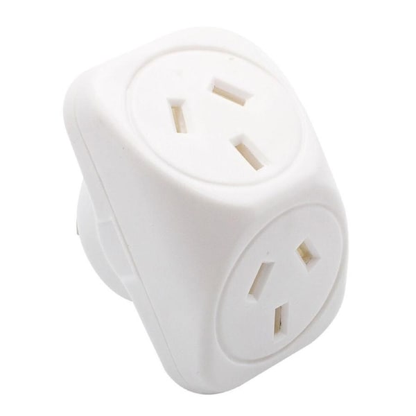 The Brute Power Co Double Adaptor Indoor Home Adapter Plug/Socket Angled White
