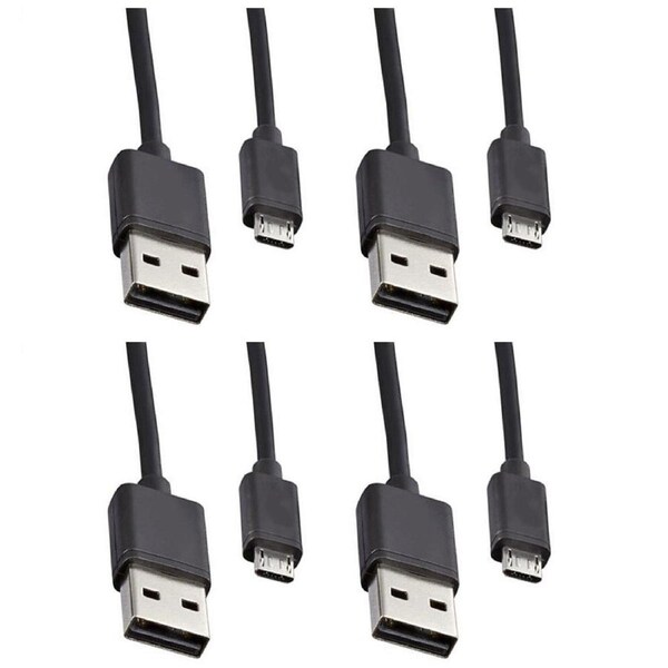 4x Sansai 0.7m USB Male to Micro USB Cable for Smartphone/Charge/Sync/Hard Drive