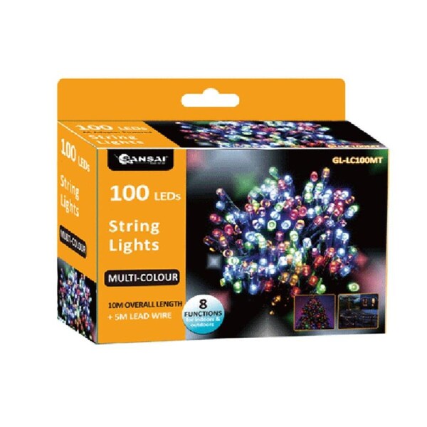 Sansai USB Power Indoor/Outdoor 10m 100 LED String Lights Party/Christmas Multi