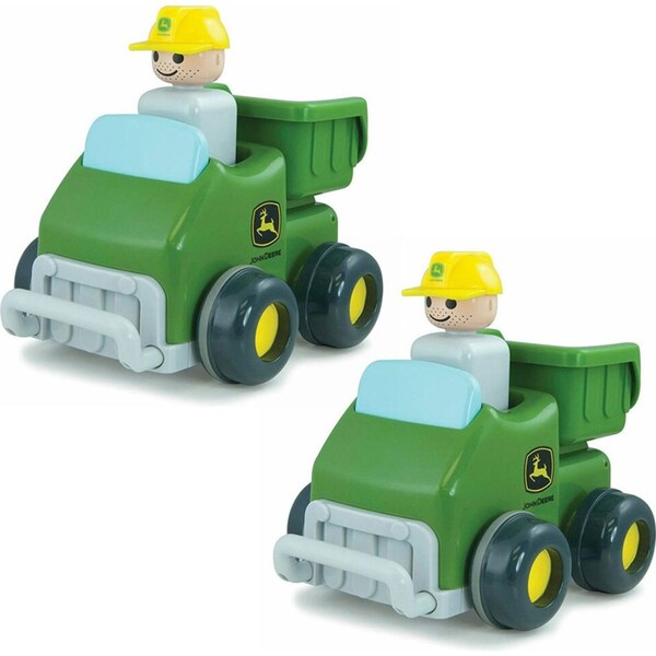 2x John Deere Push & Go Truck Kids/Boys Vehicle Dump/Tilt Box Toys/Play 12m+ GRN