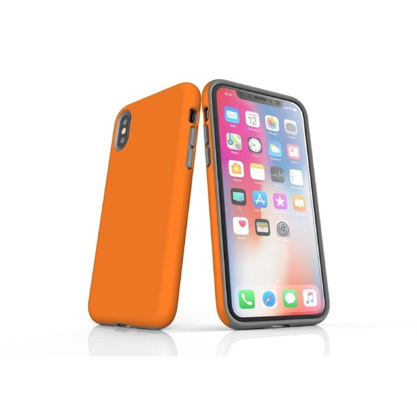 Orange For iPhone XS Tough Case, Protective Back Cover
