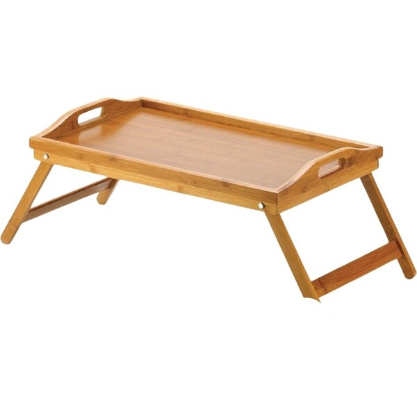BAMBOO FOLD UP LAP SERVING TRAY Tea Coffee Table Wooden Breakfast in Bed Folding