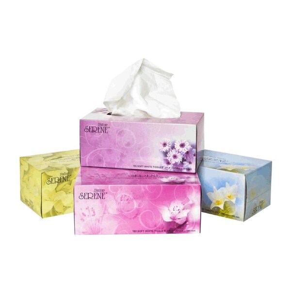 36 Boxes Polar SERENE Facial Tissues 2-Ply Deluxe Extra Soft Bulk 180 Sheets