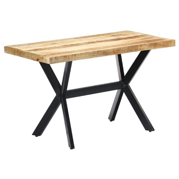 Dining Table 120x60x75 cm Solid Rough Mango Wood vidaXL