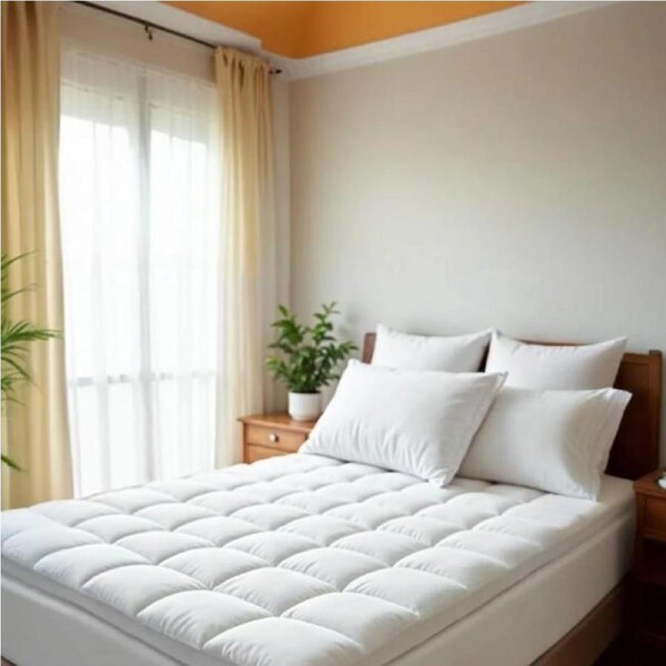 Royal Comfort Fitted Foam Cover Underlay Goose Mattress Topper 1000gsm Single