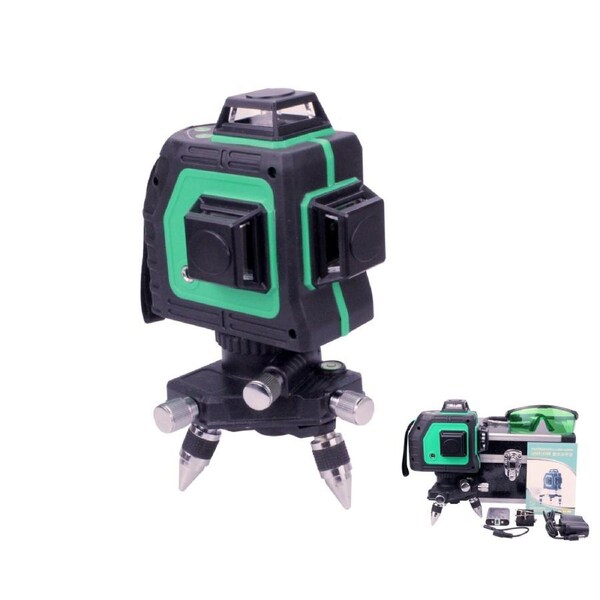 Borka 12 Lines 3D Green Laser Level Full 360° Automatic Self Levelling Kit IP54