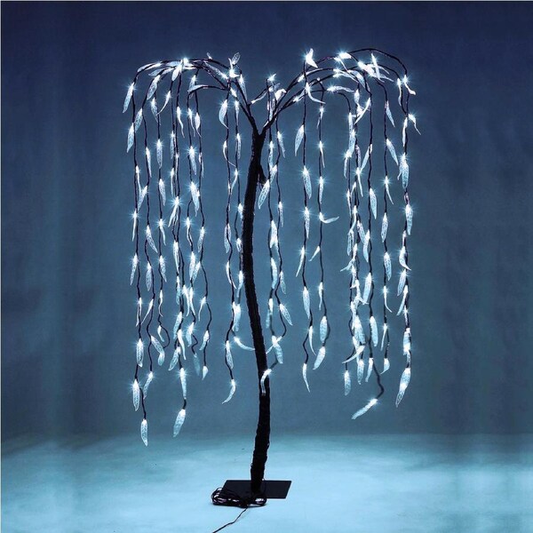 Christmas Artificial Tree 180cm LED Willow Tree 300 White LEDs Indoor/Outdoor Decoration