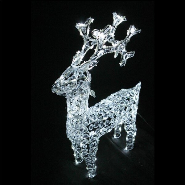 Clearance Christmas 3D Crystal Standing Reindeer 120x58x17cm Twinkle White LED Display Indoor/Outdoor