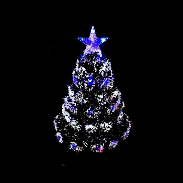 60cm Table Top Fibre Optic Tree Blue White Twinkle LED Light Christmas Tree Decor