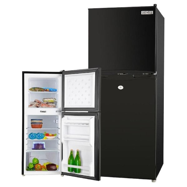 GECKO 125L Portable Upright Fridge, 12V/24V for Motorhome, Caravan, Black
