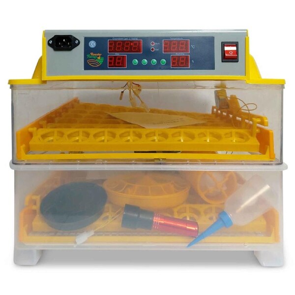 Rooster Farms Electric 96 Egg Incubator + Accessories for Chicken Quail Duck