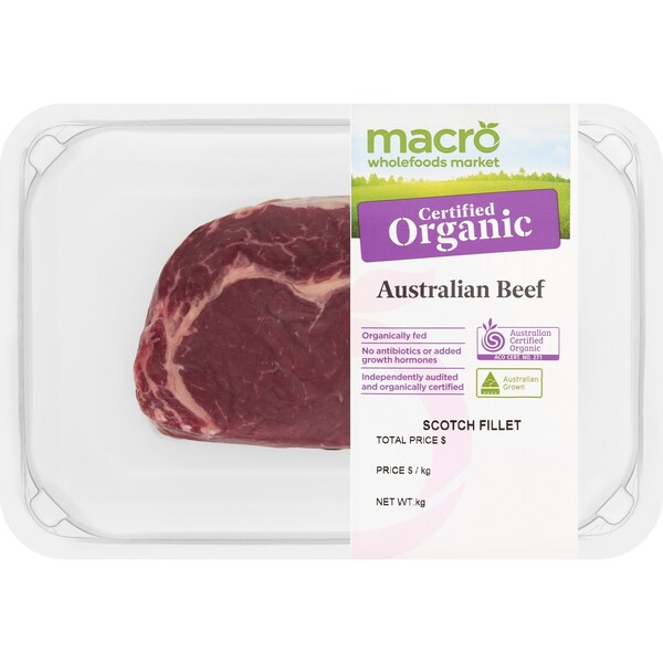 Macro Organic Beef Scotch Fillet 200g - 350g