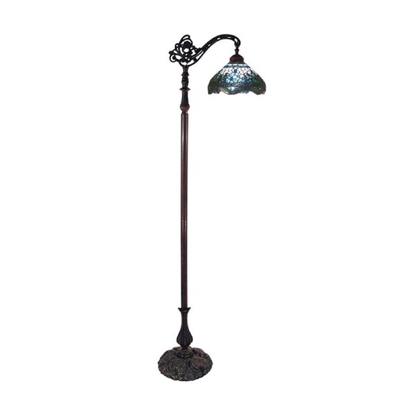 Blue Dragonfly Edwardian Tiffany Floor Lamp