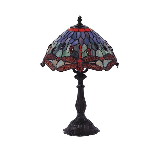 Dragonfly Tiffany Table Lamp - Red