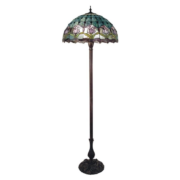 Mauve Tulip Tiffany Floor Lamp