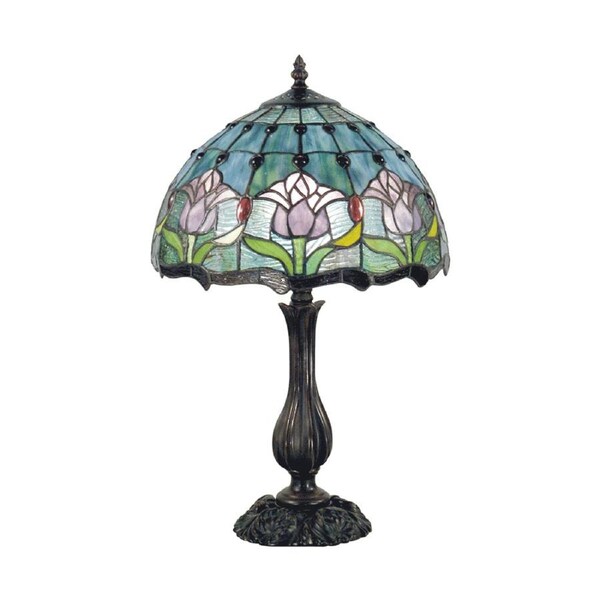 Mauve Tulip Tiffany Table Lamp